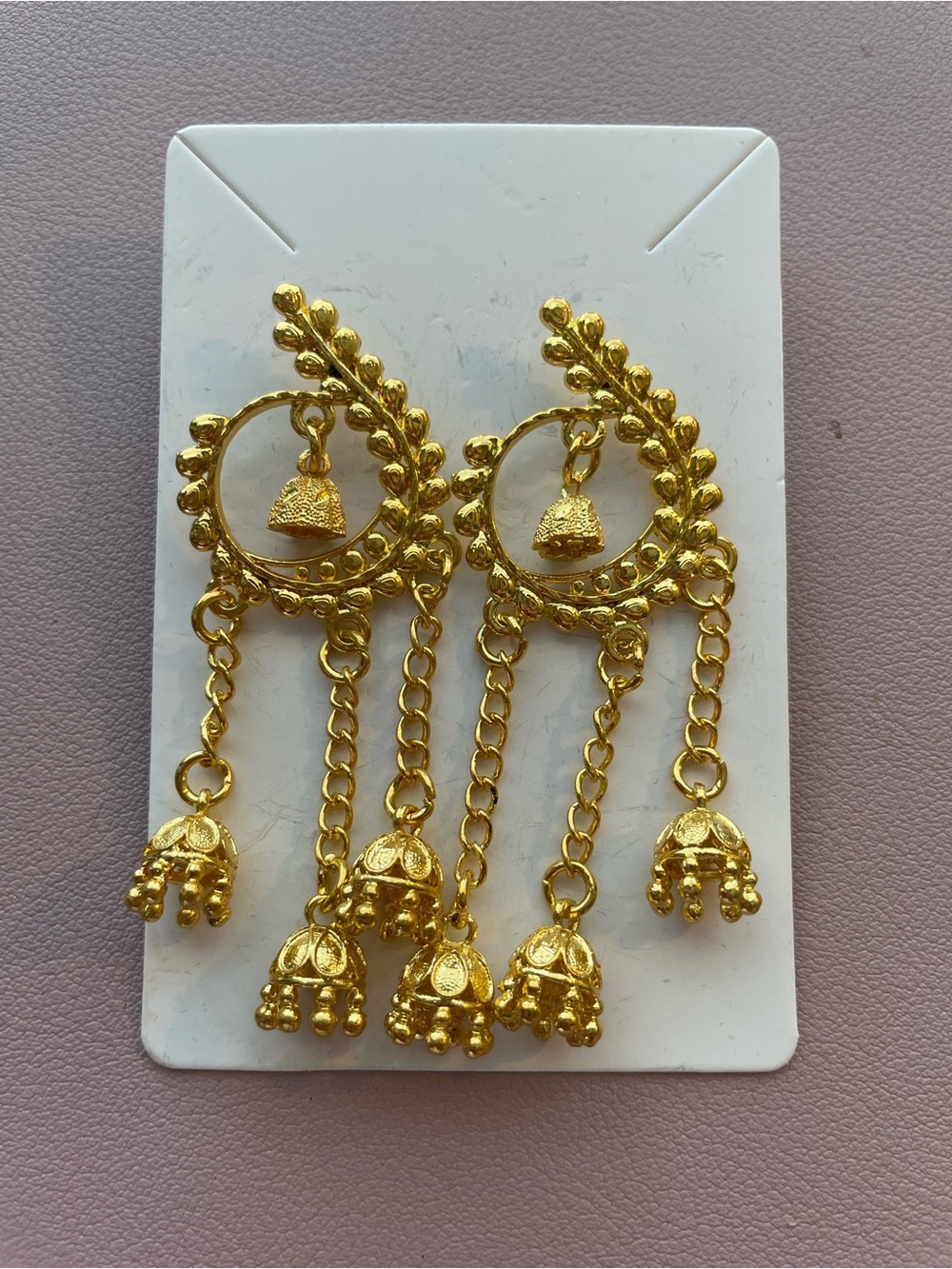 Gold-Tone Dangle Jhumka Earrings - Women Jewelry
